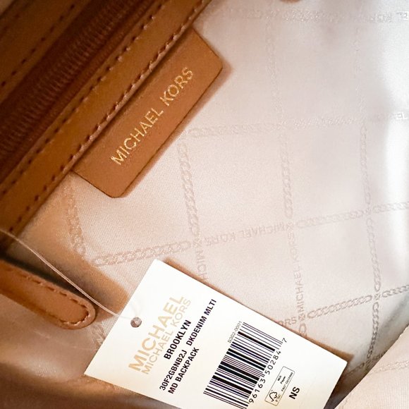 Michael Kors Brooklyn Medium Backpack MK Signature Denim Multi - Picture 9 of 10